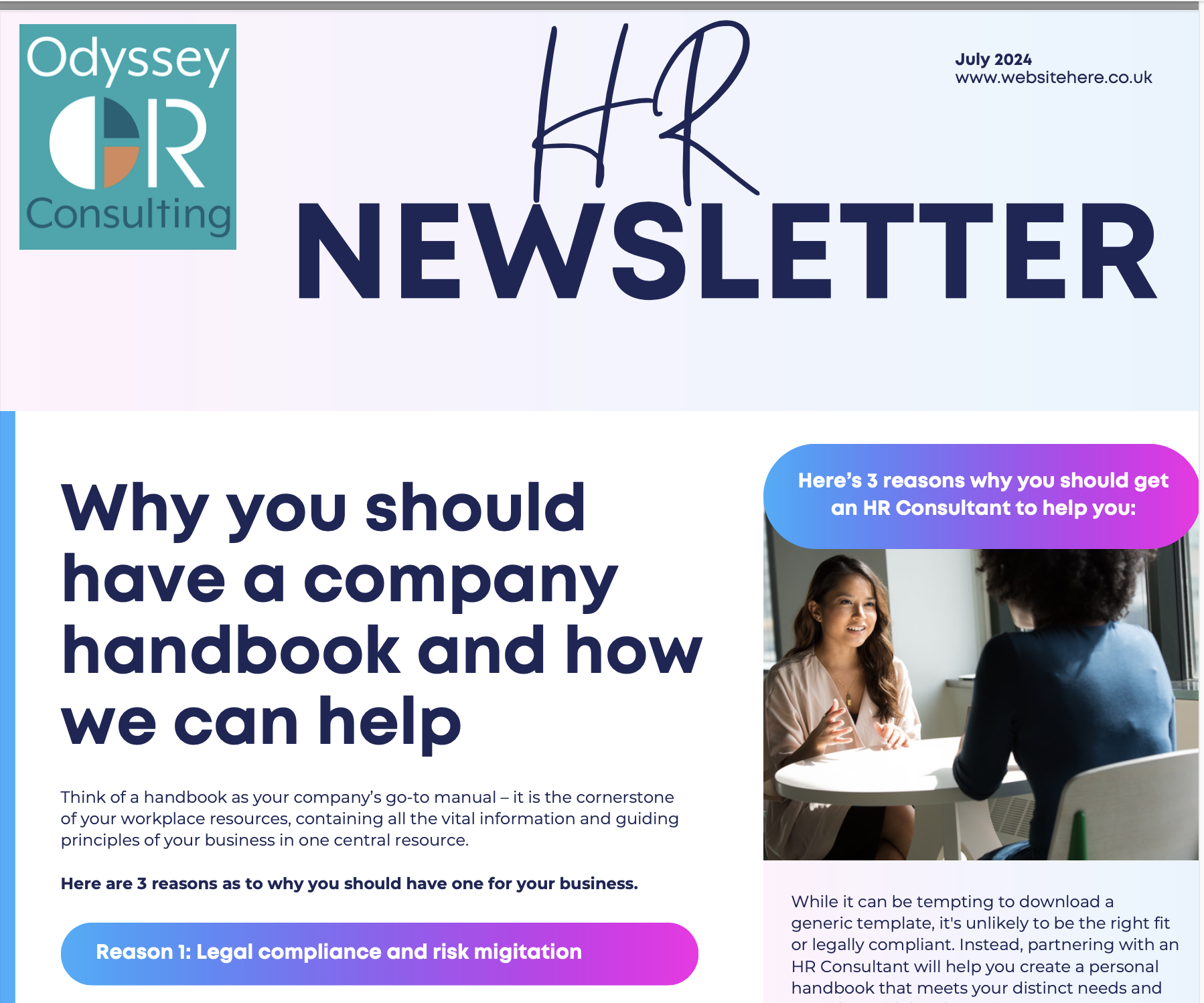 Newsletter July 2024 – Why you need an Employee Handbook and more!