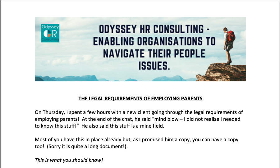The Legal requirements of Employing Parents