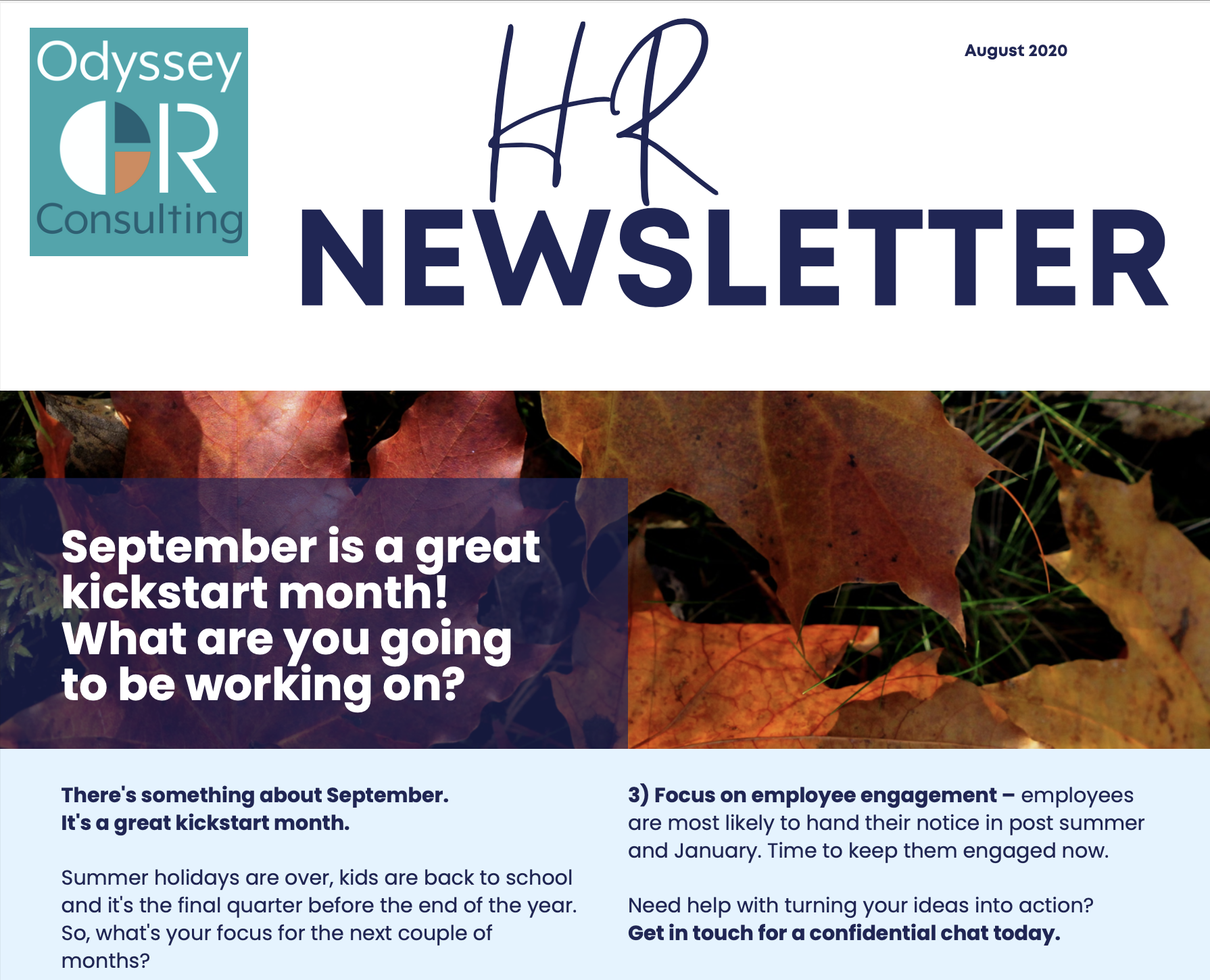 August 2025 HR Newsletter – September is a great kickstart month!