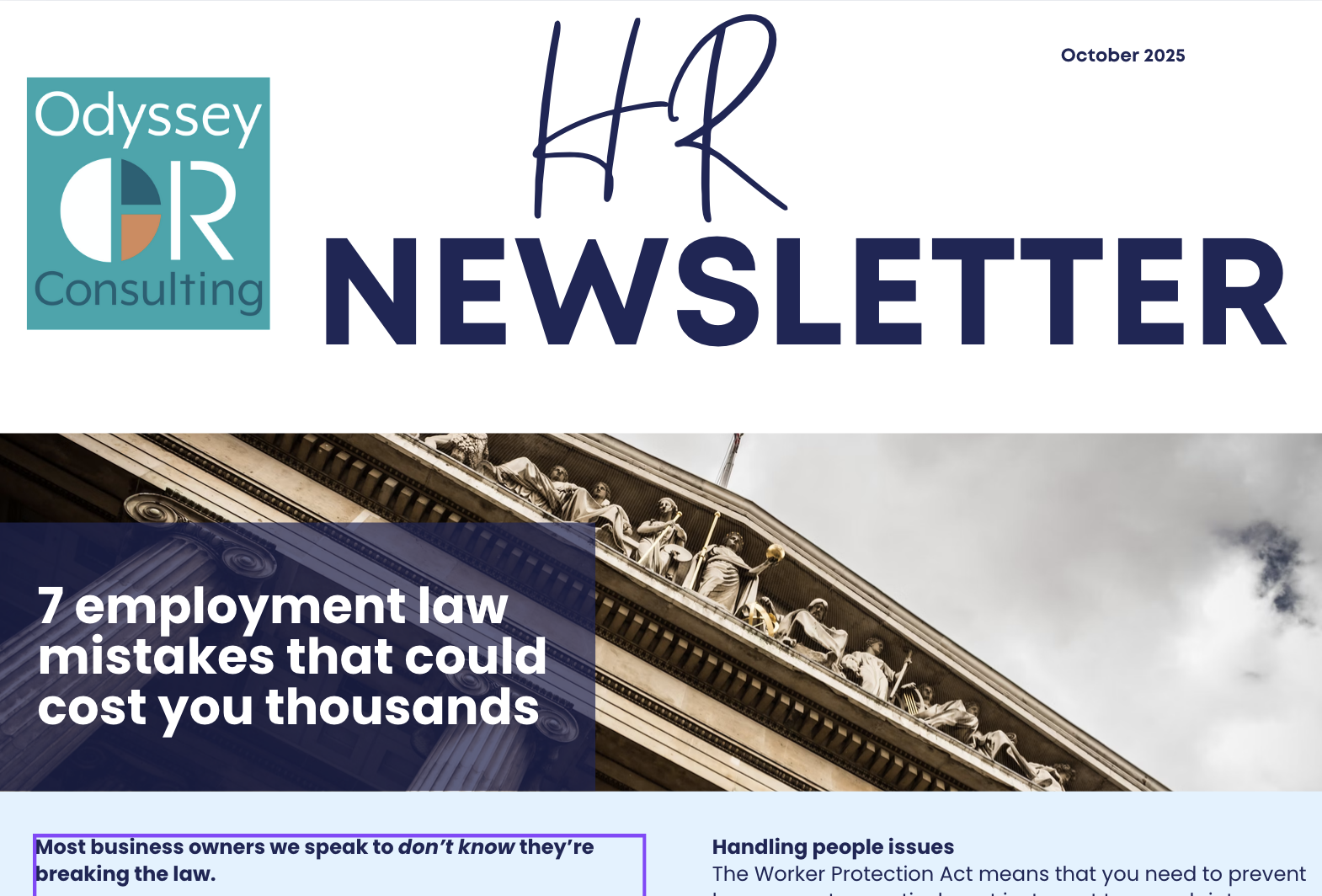 HR Newsletter – October 2025 – 7 Employment Law mistakes that could cost you thousands