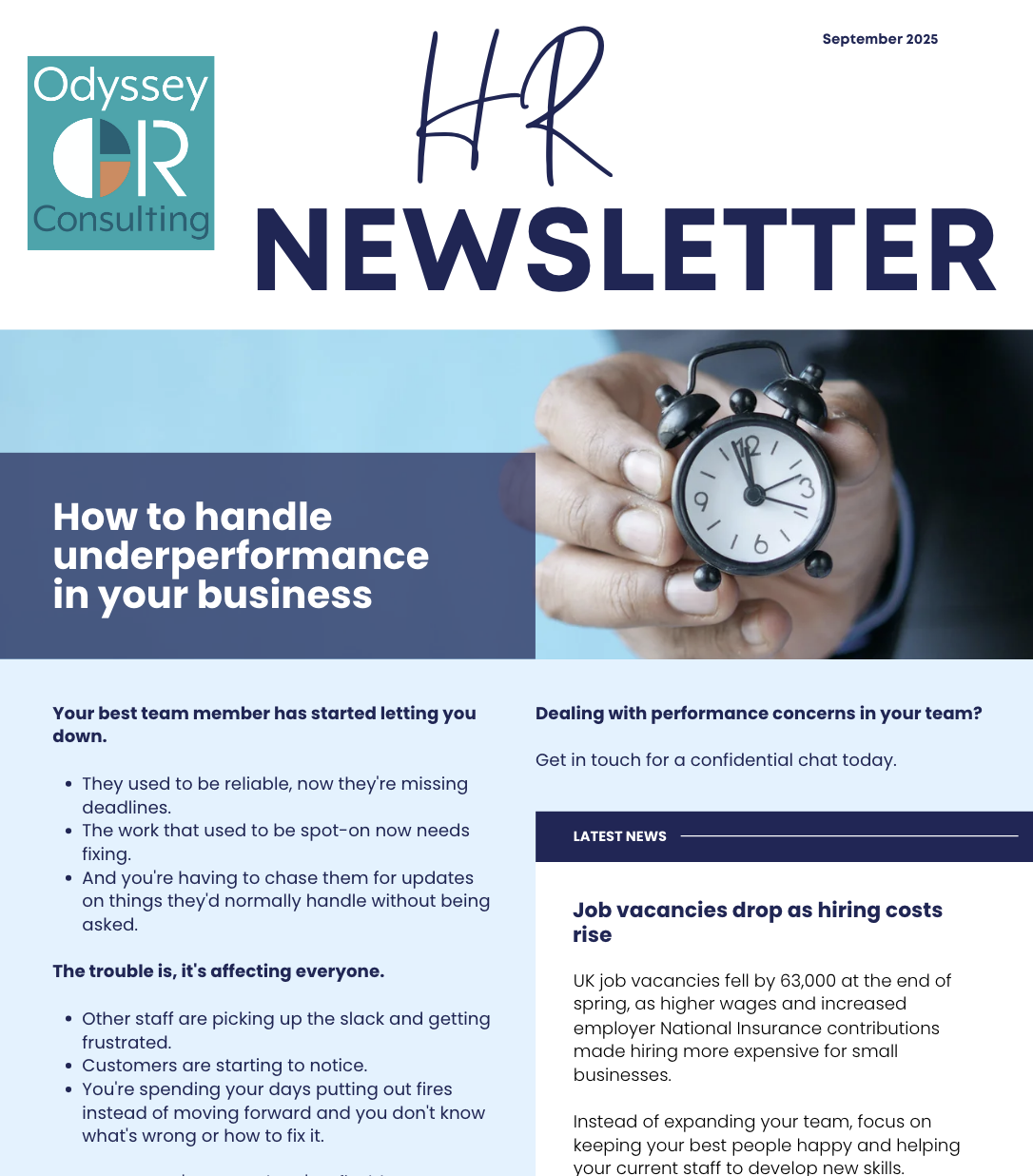 September 2025 HR Newsletter – Lots of great HR Information