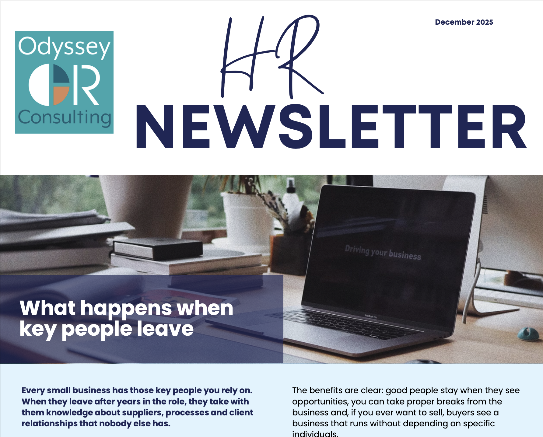 December 2025 – What happens when key people leave?