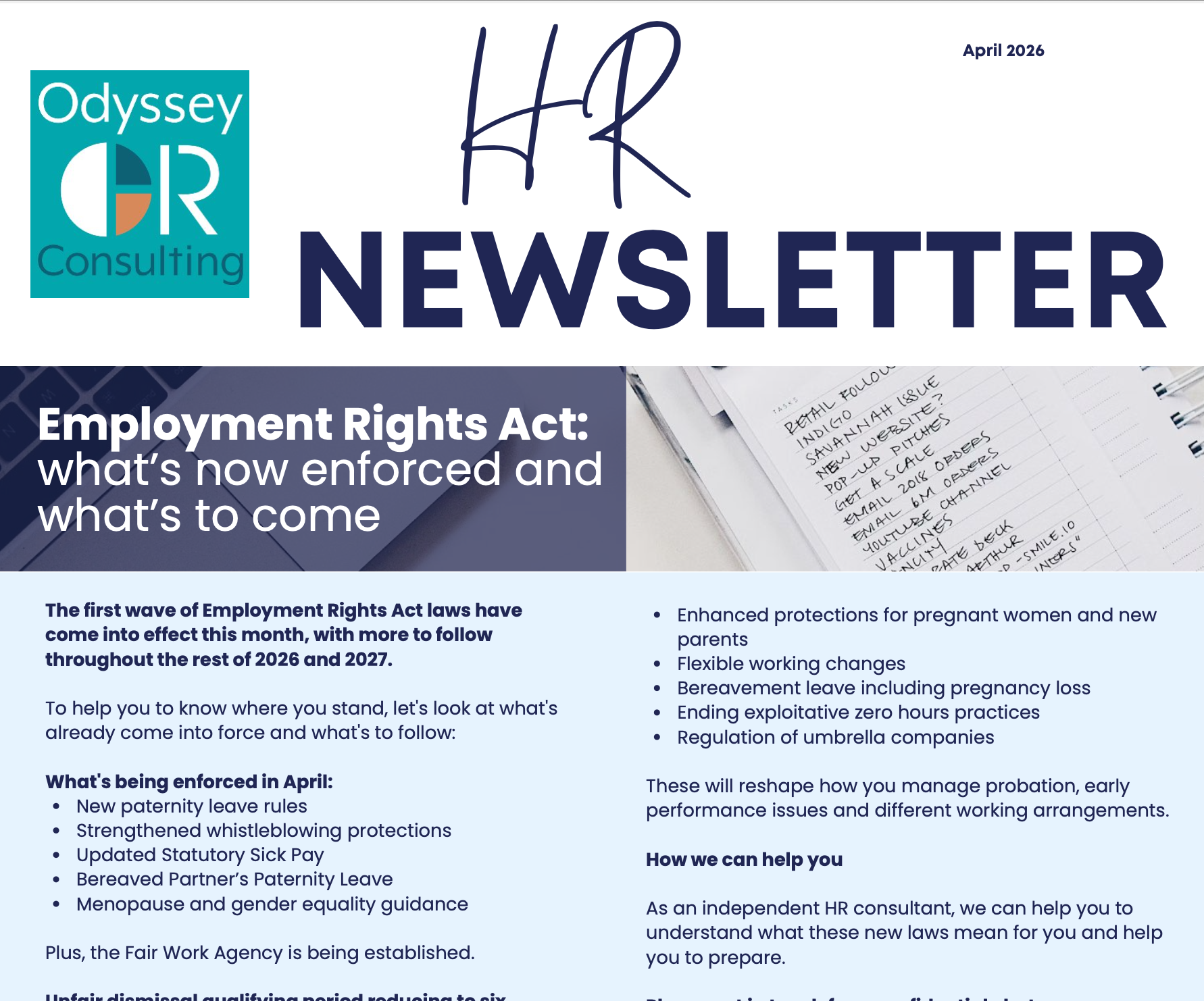 Newsletter – April 2026 – Includes ERA Update