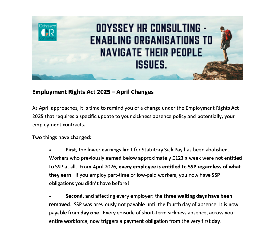 Employment Rights Act 2025 – Changes from April 2026