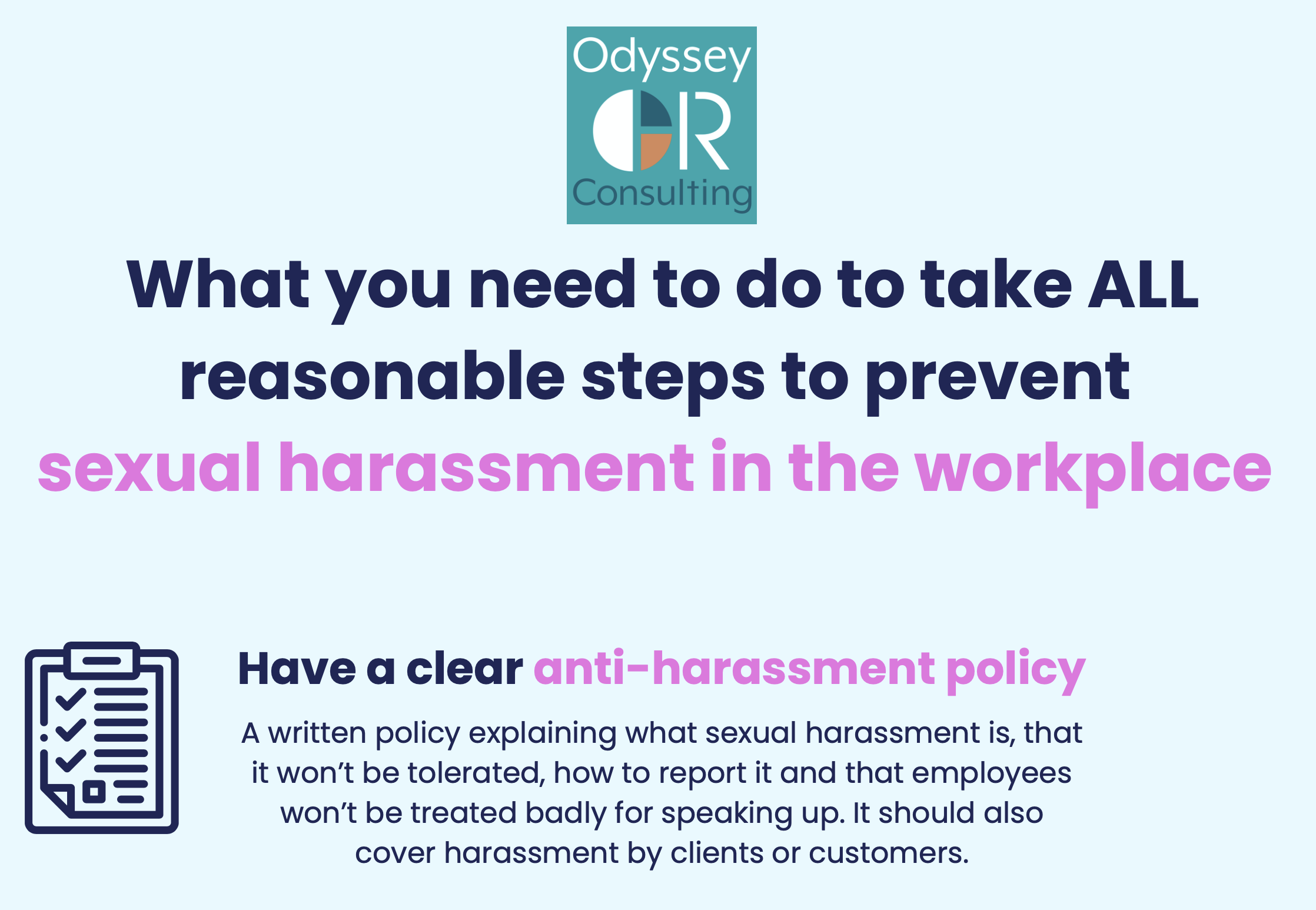 Sexual Harassment in the Workplace – what you need to do to take ALL reasonable steps!