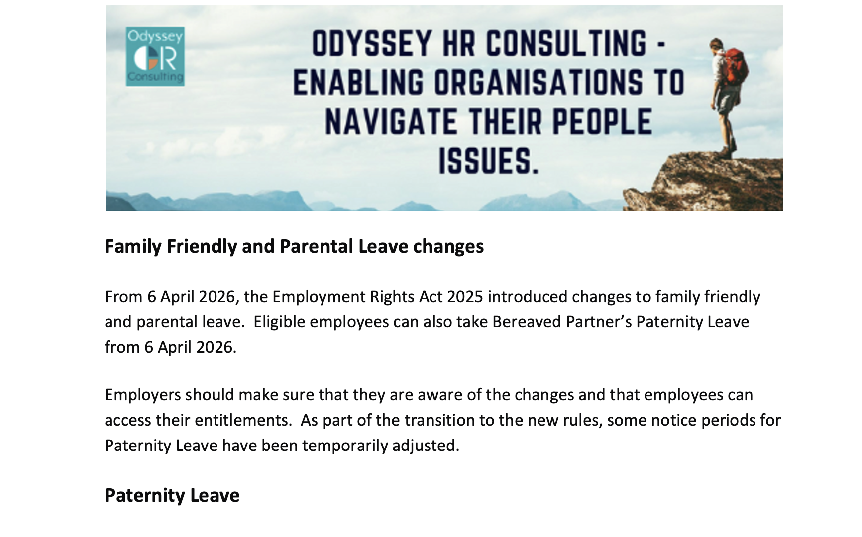 Day One Rights – Family Friendly and Parental Leave Rights – April 2026