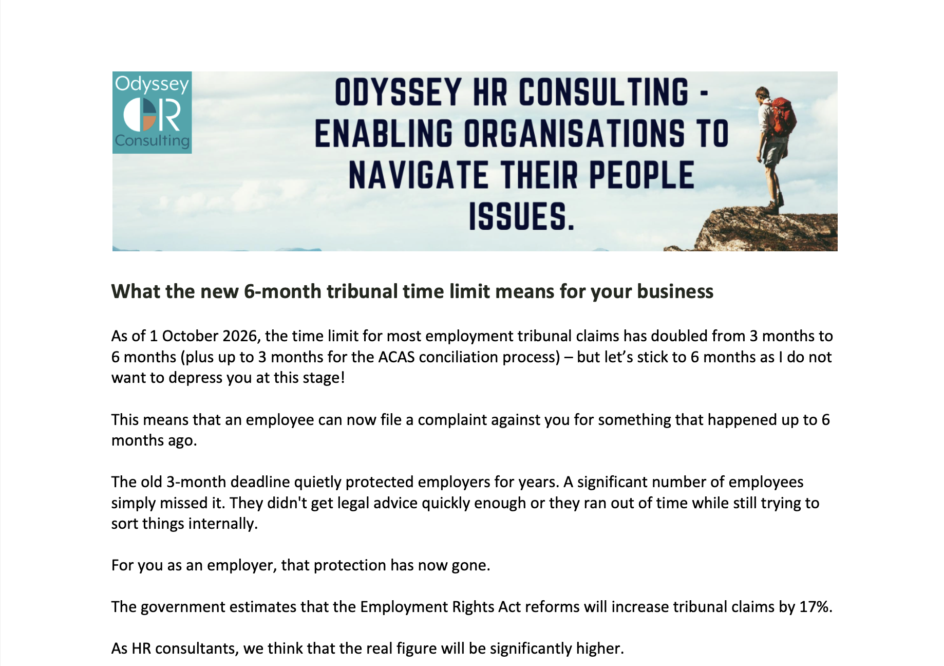 What the new 6-month tribunal time limit means for your business